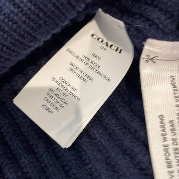 Coach Men’s 100% Wool Ribbed Sweater - Picture 5 of 14